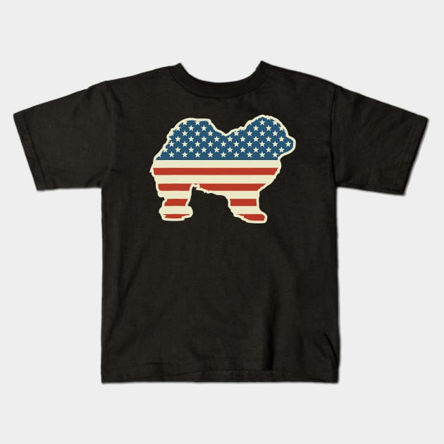 Chow Chow American Flag 4Th Of July Kids T-Shirt by eldridgejacqueline